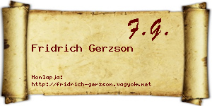 Fridrich Gerzson névjegykártya